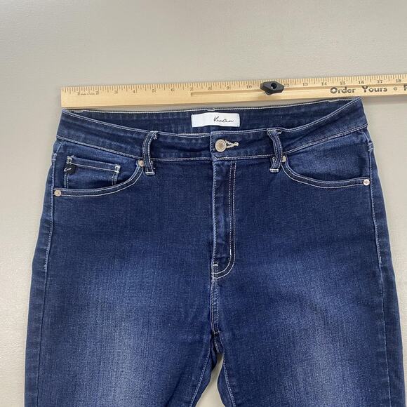 KanCan Jeans Womens 13/30 Blue Dark Wash Mid Rise Slim Straight KCT254LDJ 32x30 - Picture 5 of 15